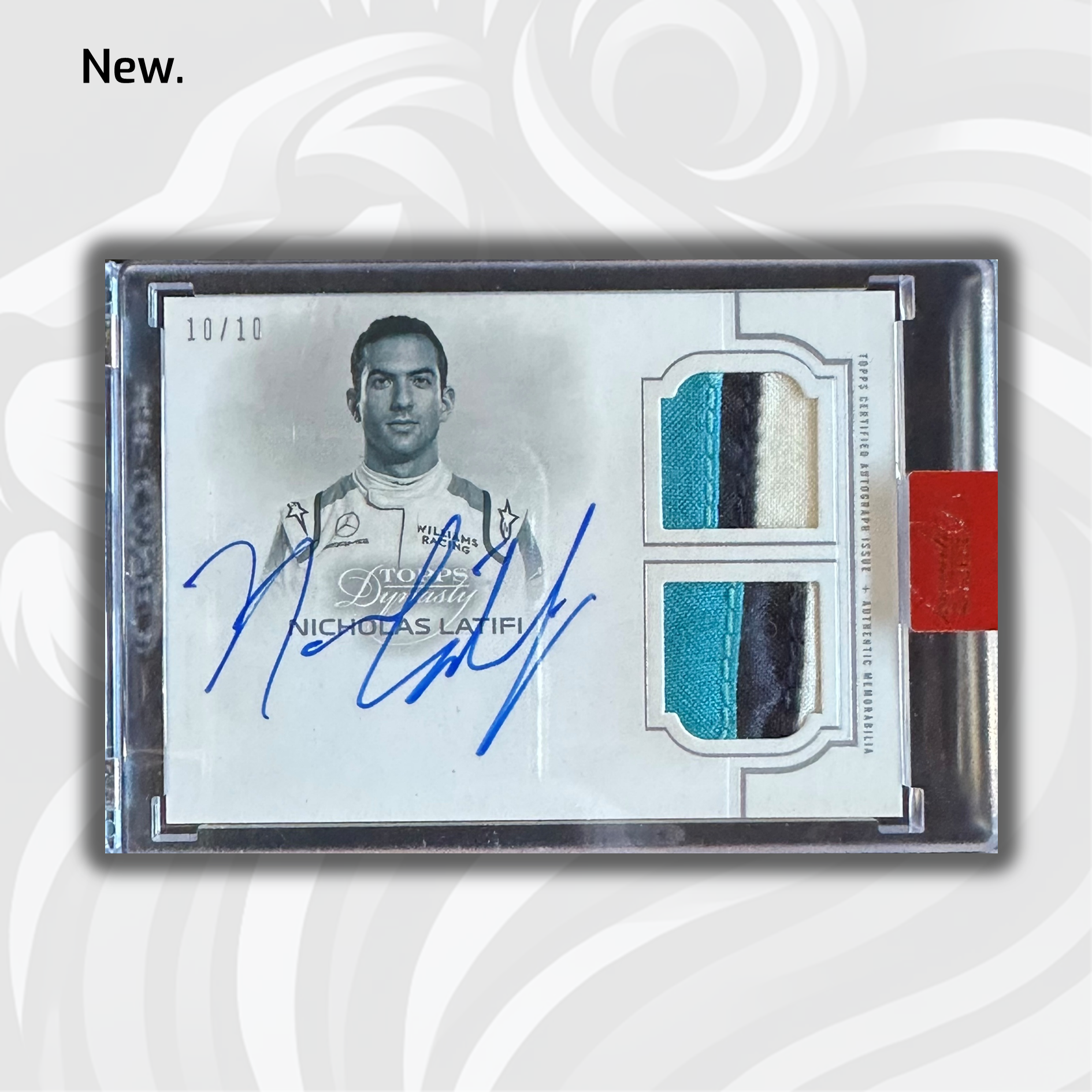 2020 Dynasty Nicholas Latifi #SDA NL Silver 10/10 Single Driver Dual Relic Autograph - Rare Collectible for F1 Racing Fans & Memorabilia Enthusiasts