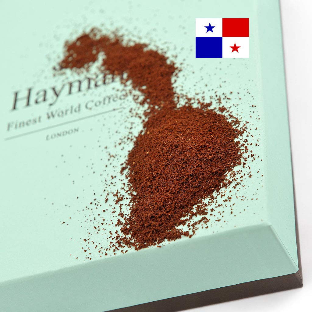 Premium Hayman Coffee - 100% Panama Geisha Ground Coffee, Medium Roast, Fresh Roasted Specialty Coffee | Gesha Coffee Beans (24oz/680g Box) for Home Brewing, Gifts & Coffee Enthusiasts