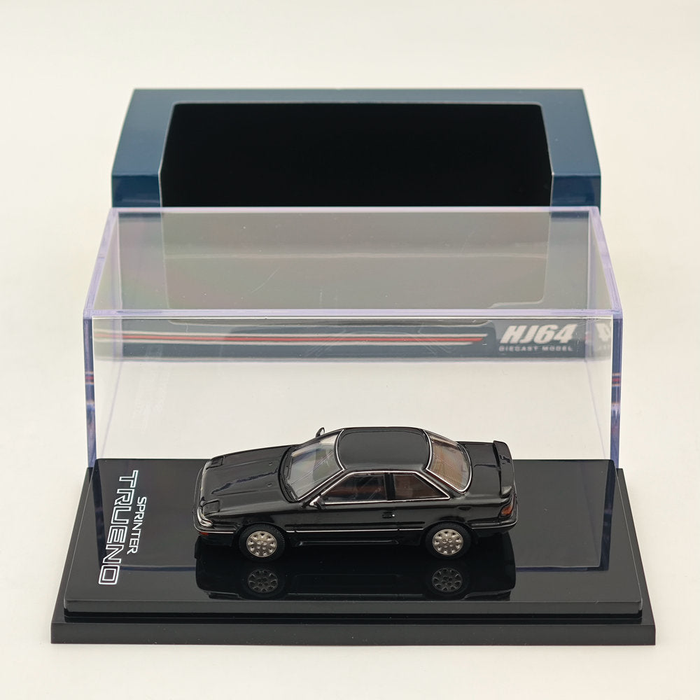 1/64 Scale Hobby Japan Toyota Sprinter Trueno GT Apex AE92 Black Metallic Diecast Model Car - Collectible Miniature Vehicle for Display, Racing Enthusiasts & Japanese Car Fans