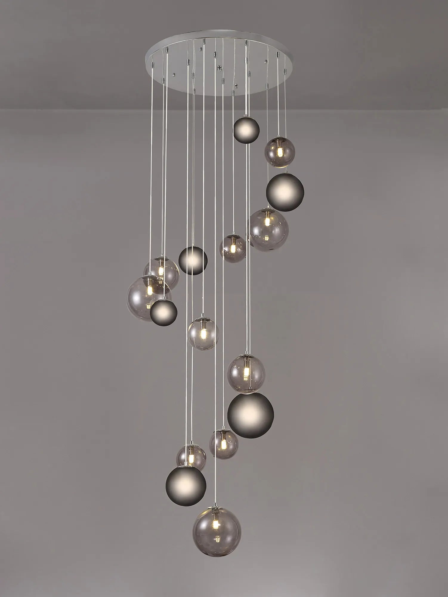 60cm Austin Glass Pendant Light with 16 G9 Bulbs - Modern Hanging Fixture for Kitchen Island, Dining Room, and Living Room Lighting
