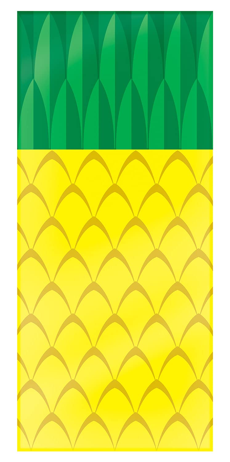 Beistle 75-Piece Tropical Treat Favor Bags for Luau Party - Pineapple Themed Cellophane Candy Bags with Twist Ties (Yellow/Green) - Perfect for Hawaiian Theme Parties, Baby Showers & Summer Events