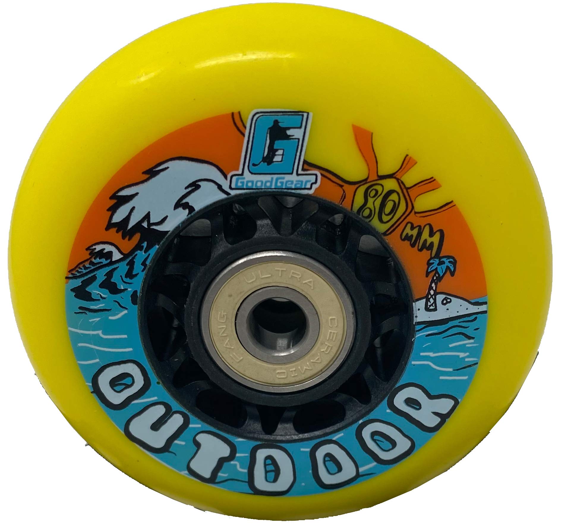G Good Gear Outdoor Hockey Wheels with High-Speed Bearings for Asphalt & Concrete Surfaces - Perfect for Street Hockey, Roller Skating & Inline Hockey Training