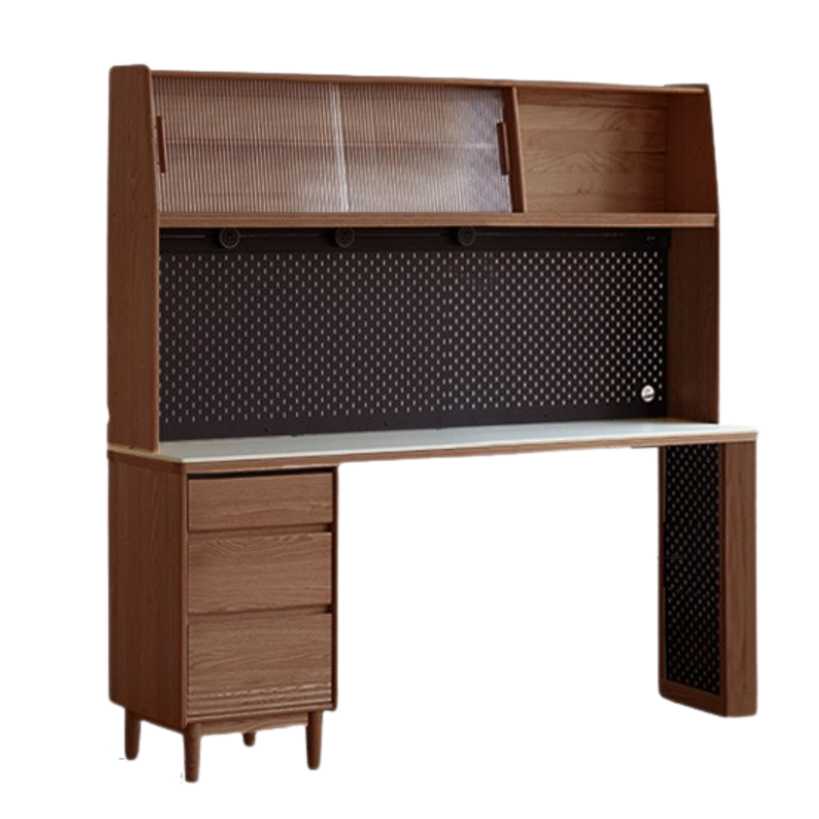 Solid Oak and Ash Wood Modern Rock Board Sideboard - Stylish Storage for Living Room, Dining Room, or Entryway