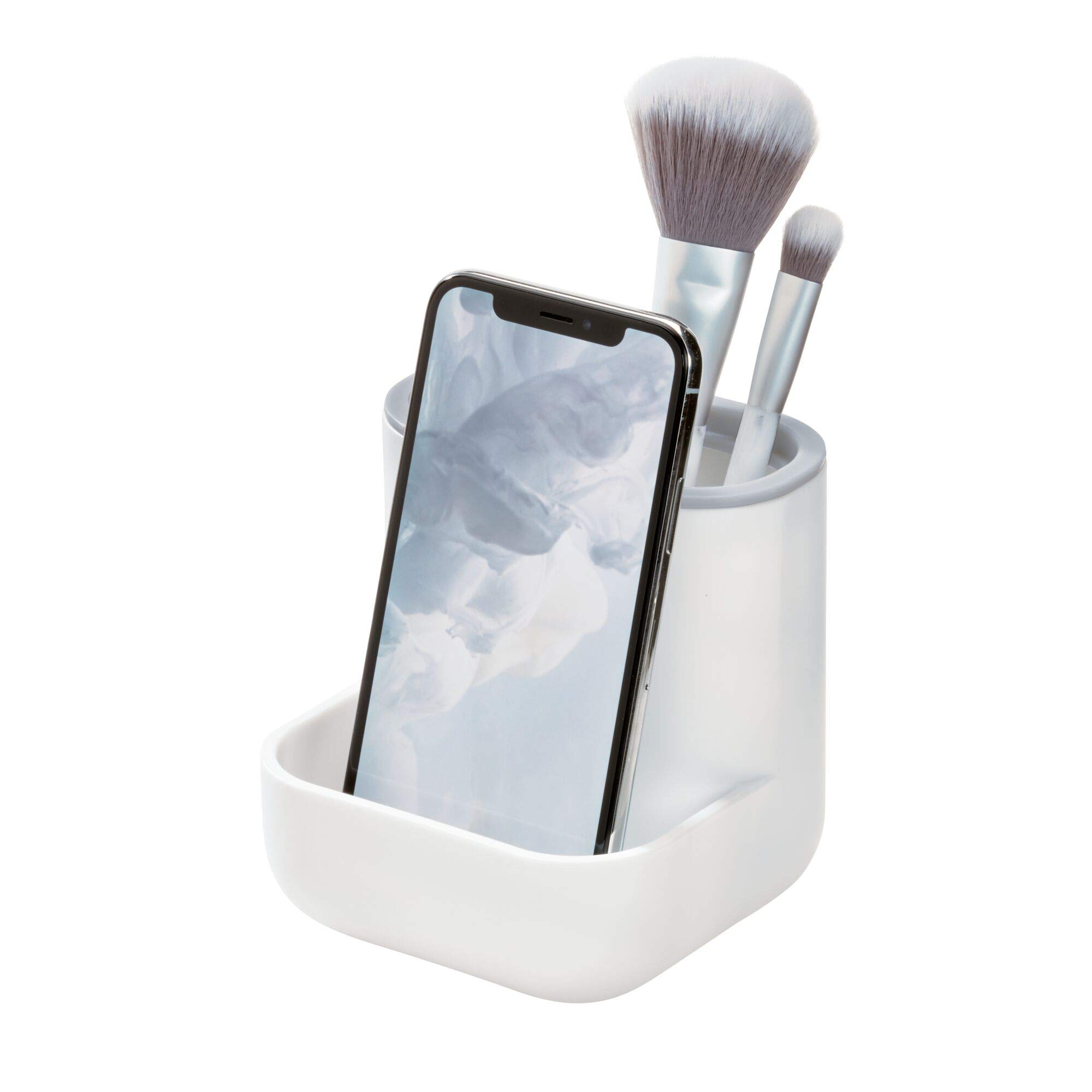 iDesign Cade Bathroom Countertop - White & Gray for Vanities & Desks