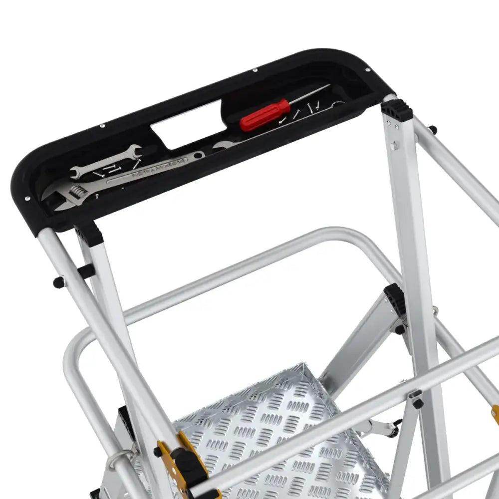 Climb It Large Platform Folding Steps with Safety Gates - Heavy Duty Aluminum Ladder for Kids & Toddlers - Perfect for Playrooms, Bedrooms, and Indoor Play Areas