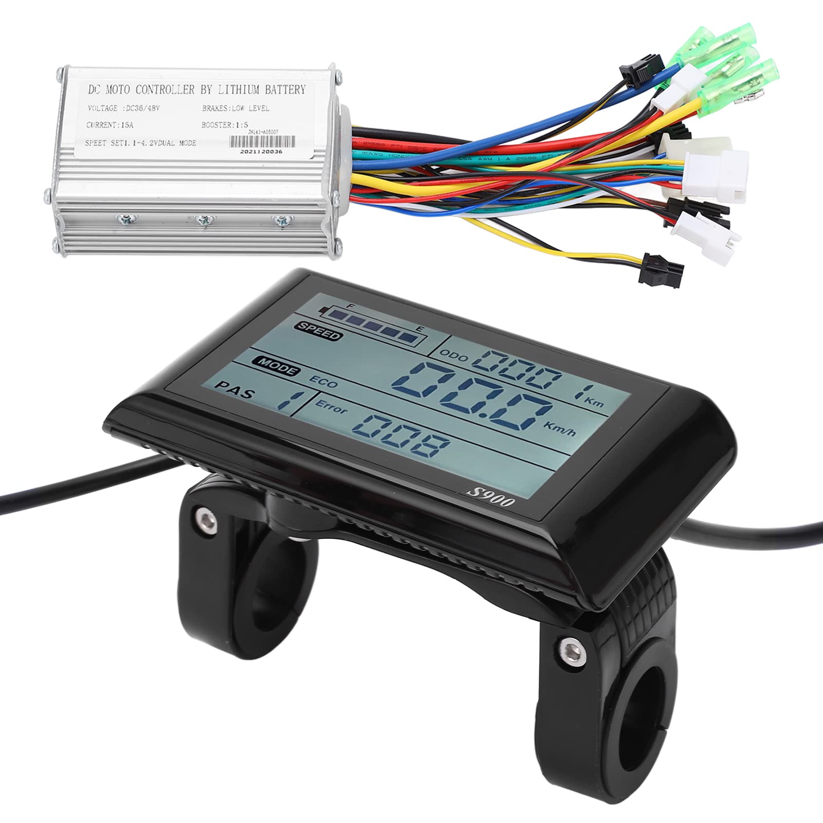Socobeta Brushless Motor Controller with LCD Display - Low Level Brake E-Bike Controller for 22.2mm Handlebars - Perfect for Electric Bicycle and Scooter Upgrades