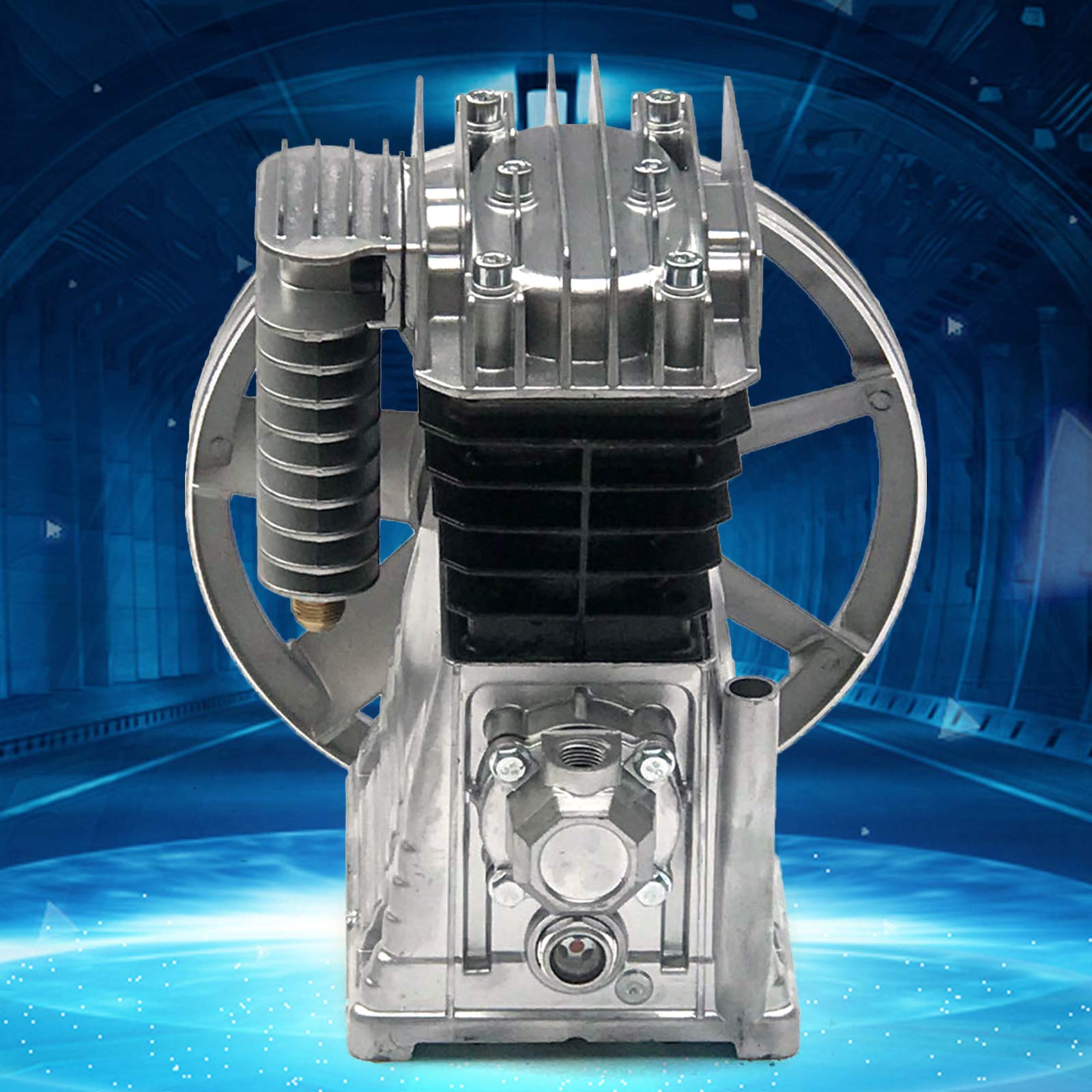 3HP 8.8CFM Single Stage Twin Cylinder Air Compressor Pump - Aluminum Head Piston Style Splash Lubrication for DIY, Auto Repair & Industrial Use