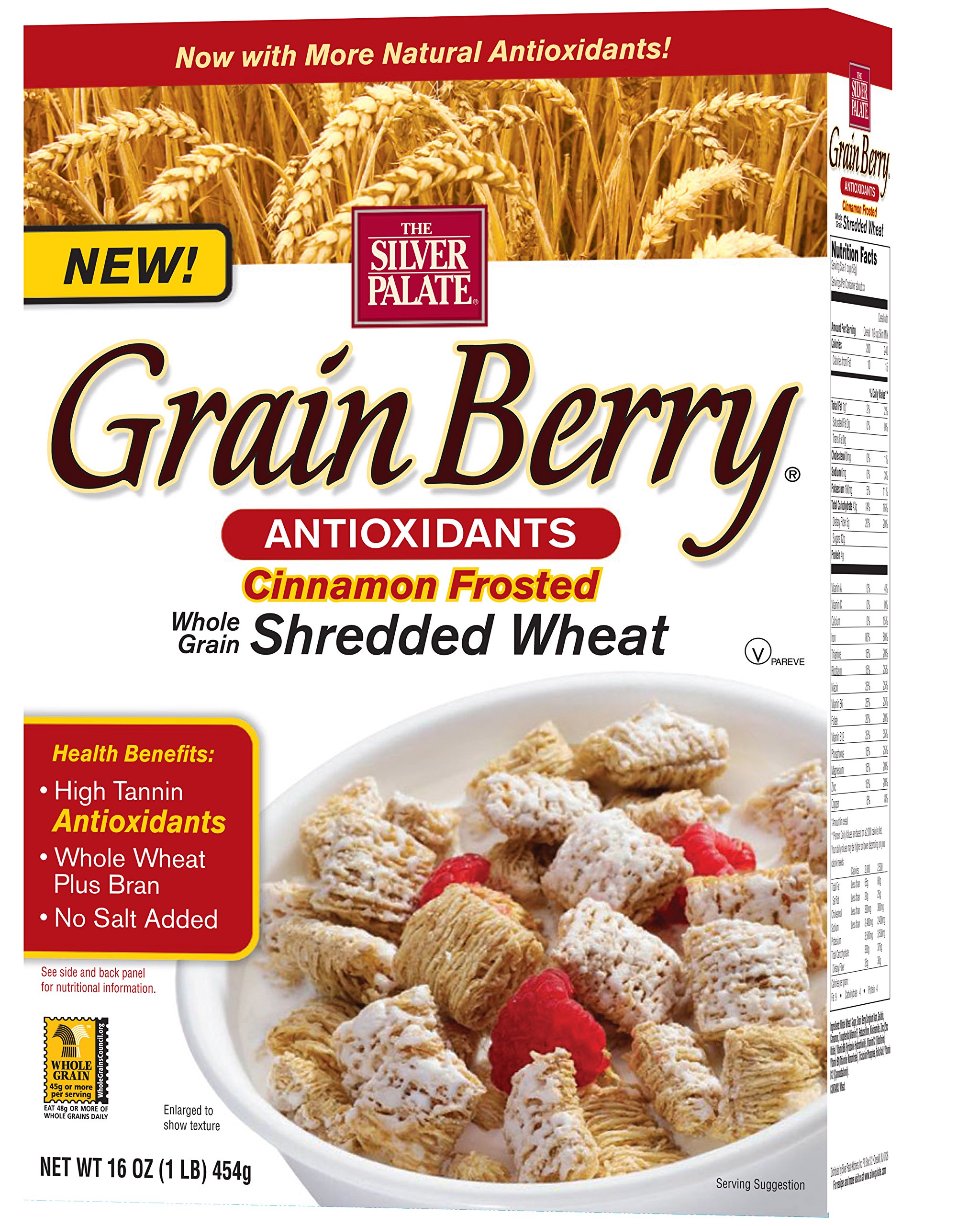 Grain Berry Cinnamon Frosted Shredded Cereal - 16oz (Pack of 1) | Healthy Breakfast Cereal for Kids & Adults | Perfect for Mornings, Snacks & Baking