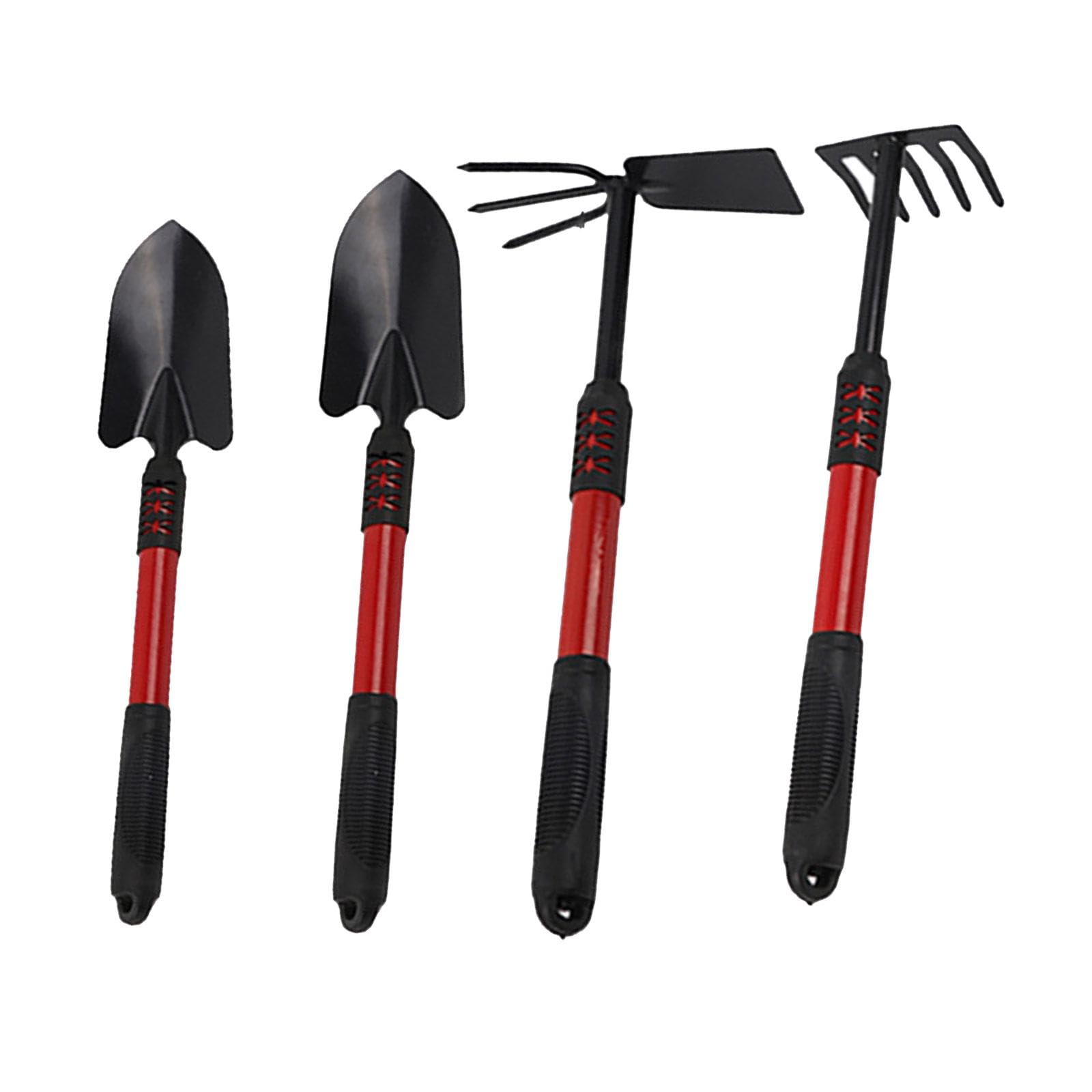 Fonowx 4-Piece Garden Tool Set - Stainless Steel Rake, Spade, Hand Trowel & Weeder - Essential Gardening Tools for Planting, Digging & Weeding - Perfect for Home Gardens, Flower Beds & Vegetable Patches