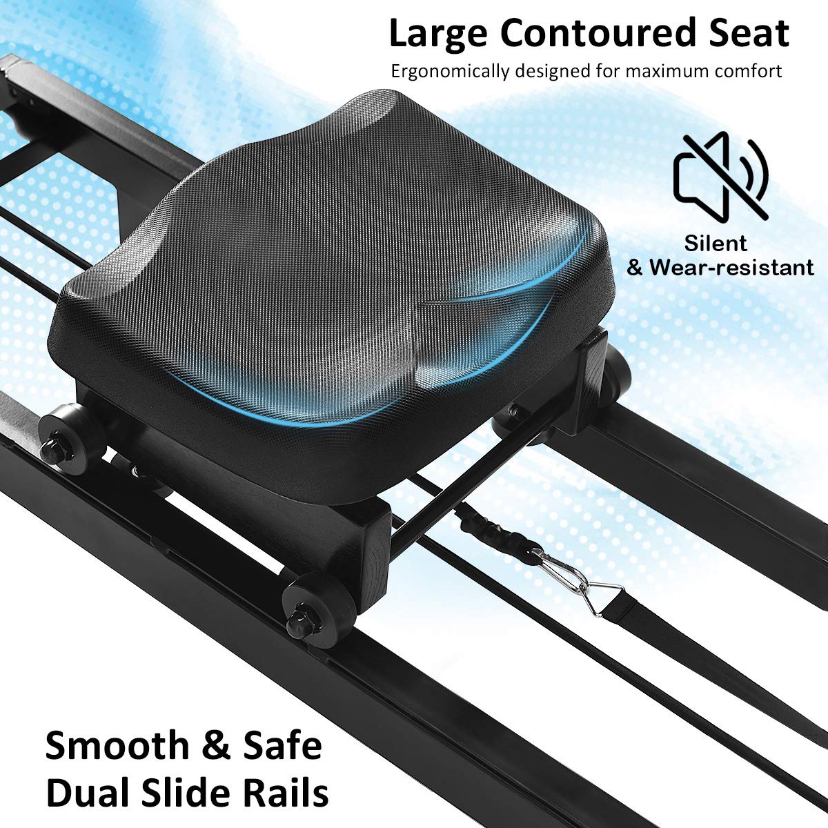 GYMAX Water Rowing Machine for Home Gym - Adjustable Resistance Rower with LCD Monitor | Portable Full Body Workout Equipment for Cardio Training | Perfect for Home Fitness, Small Spaces & Low-Impact Exercise