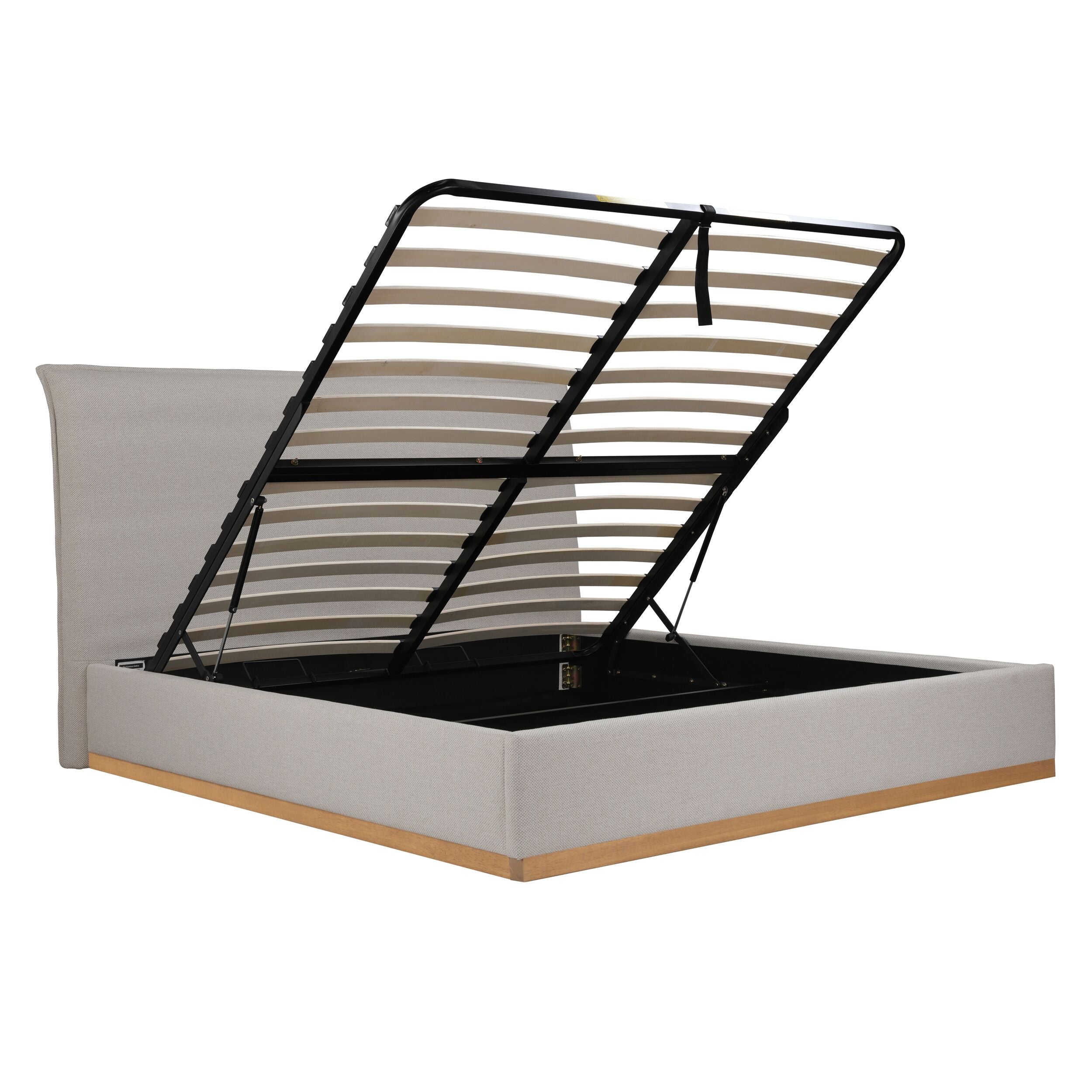 Avalonia Queen Size Bed with Gas Lift Storage - Modern Platform Bed Frame for Small Spaces & Guest Rooms | Easy Assembly & Durable Design