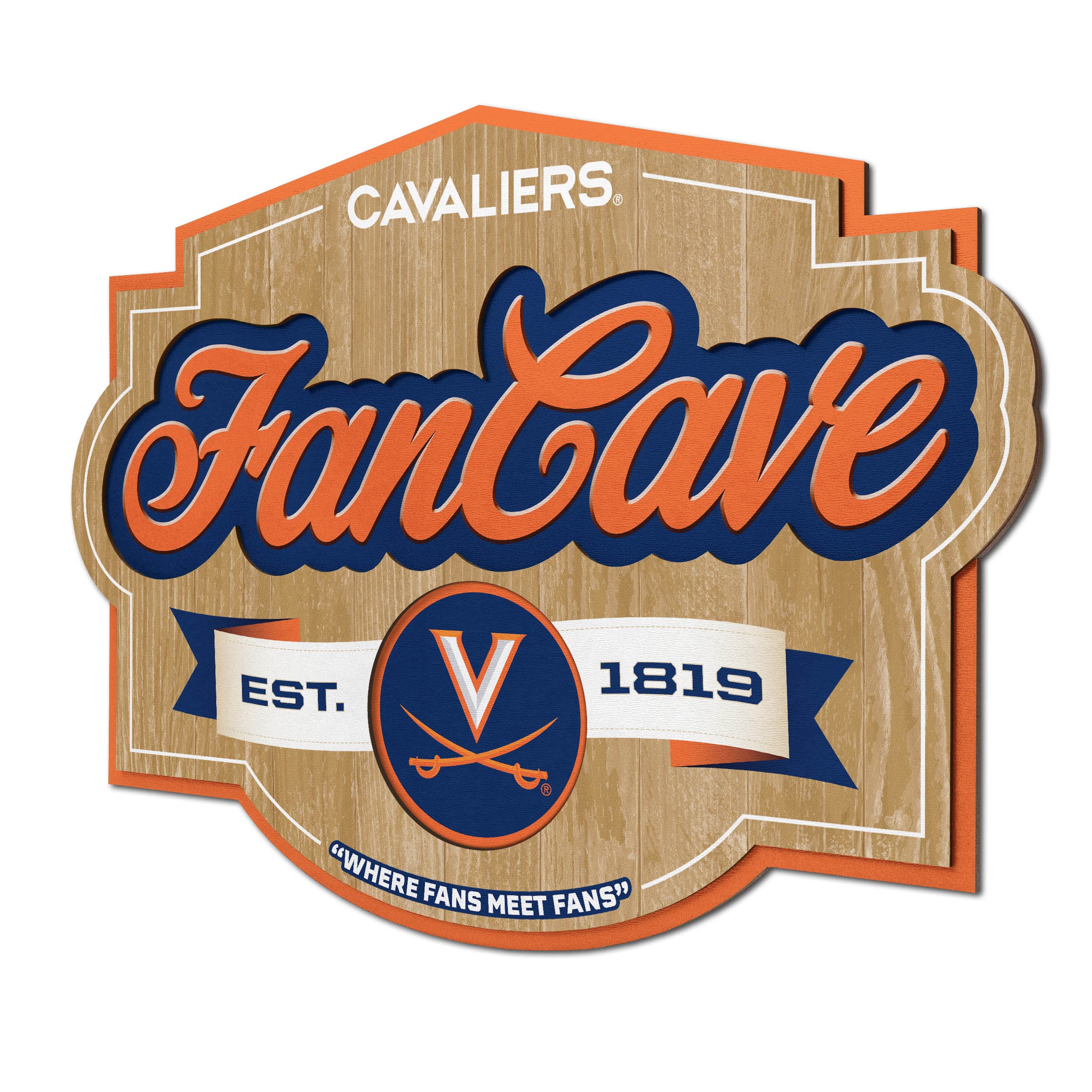 YouTheFan NCAA College Sports Fan Cave Sign - Perfect for Game Room, Man Cave, and Tailgating Decorations