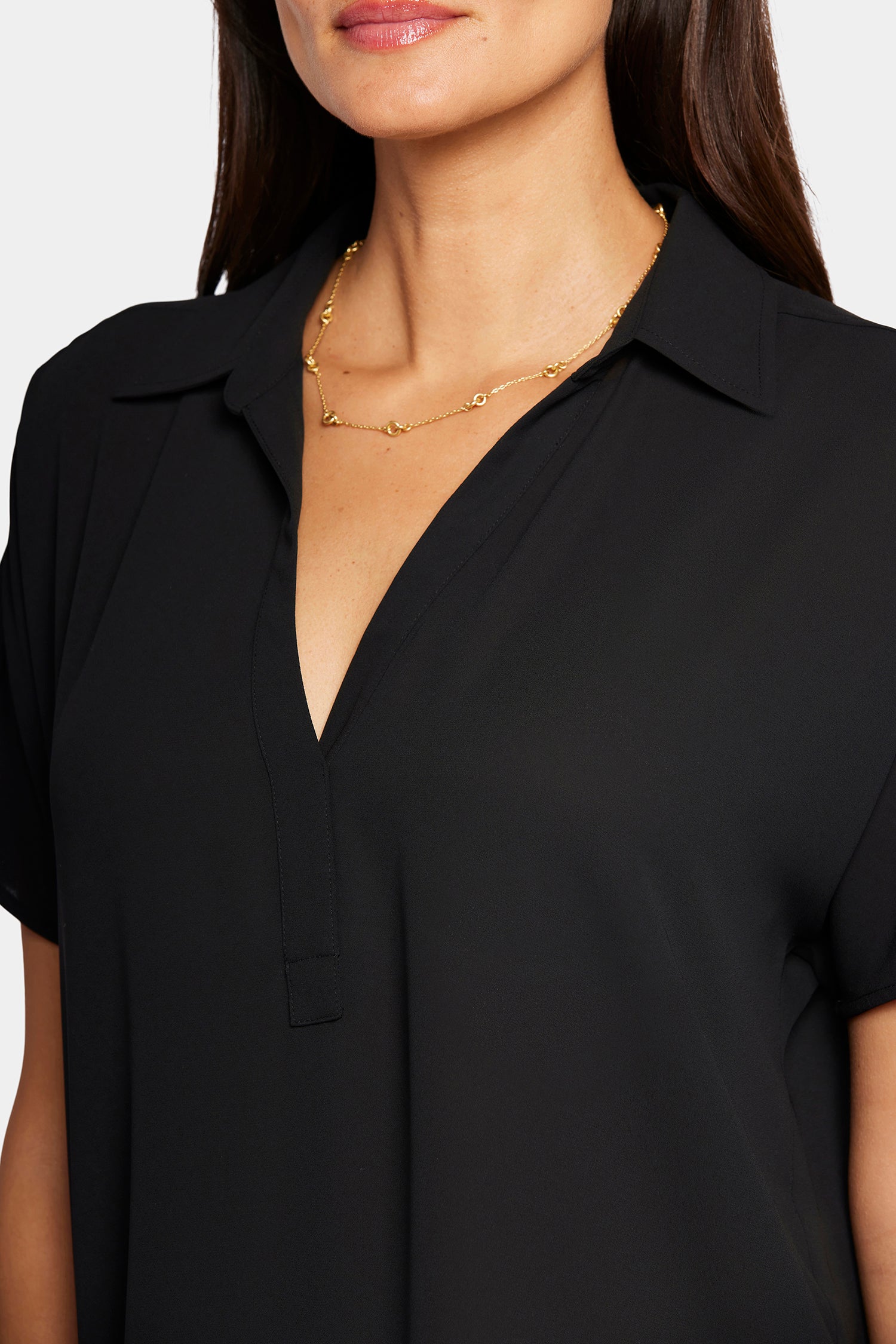 Becky Short Sleeve Blouse for Women - Classic Black Top for Casual Wear, Office & Date Night Outfits