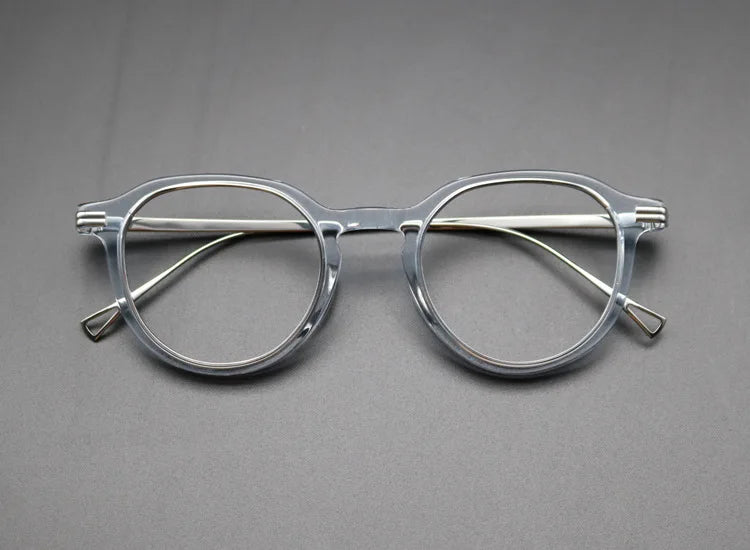 Stylish Unisex Oval & Round Titanium Acetate Eyeglasses Frame - Lightweight Durable Glasses for Men & Women - Perfect for Reading, Work, and Everyday Fashion