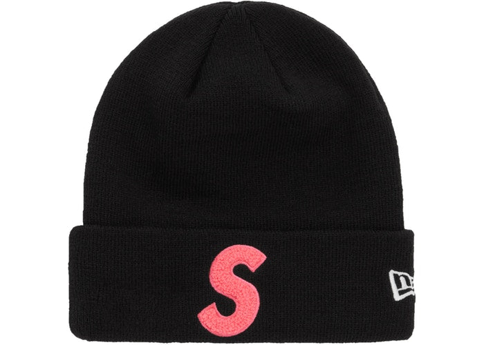 Supreme New Era S Logo Beanie - Winter Black Knit Hat for Men & Women - Perfect for Cold Weather, Streetwear Fashion, and Outdoor Activities