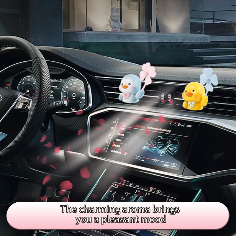 **Cool Bull Duck Car Air Freshener Diffuser - 2 Refill Tablets, Vent Clip Aromatherapy for Cars - Fresh Scents & Cute Decor for Home, Office & Travel**