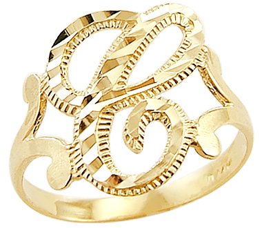 Sonia 14k Yellow Gold Initial Letter Ring - Personalized Name Ring for Women, Custom Monogram Jewelry Gift - Perfect for Birthdays, Anniversaries & Everyday Wear