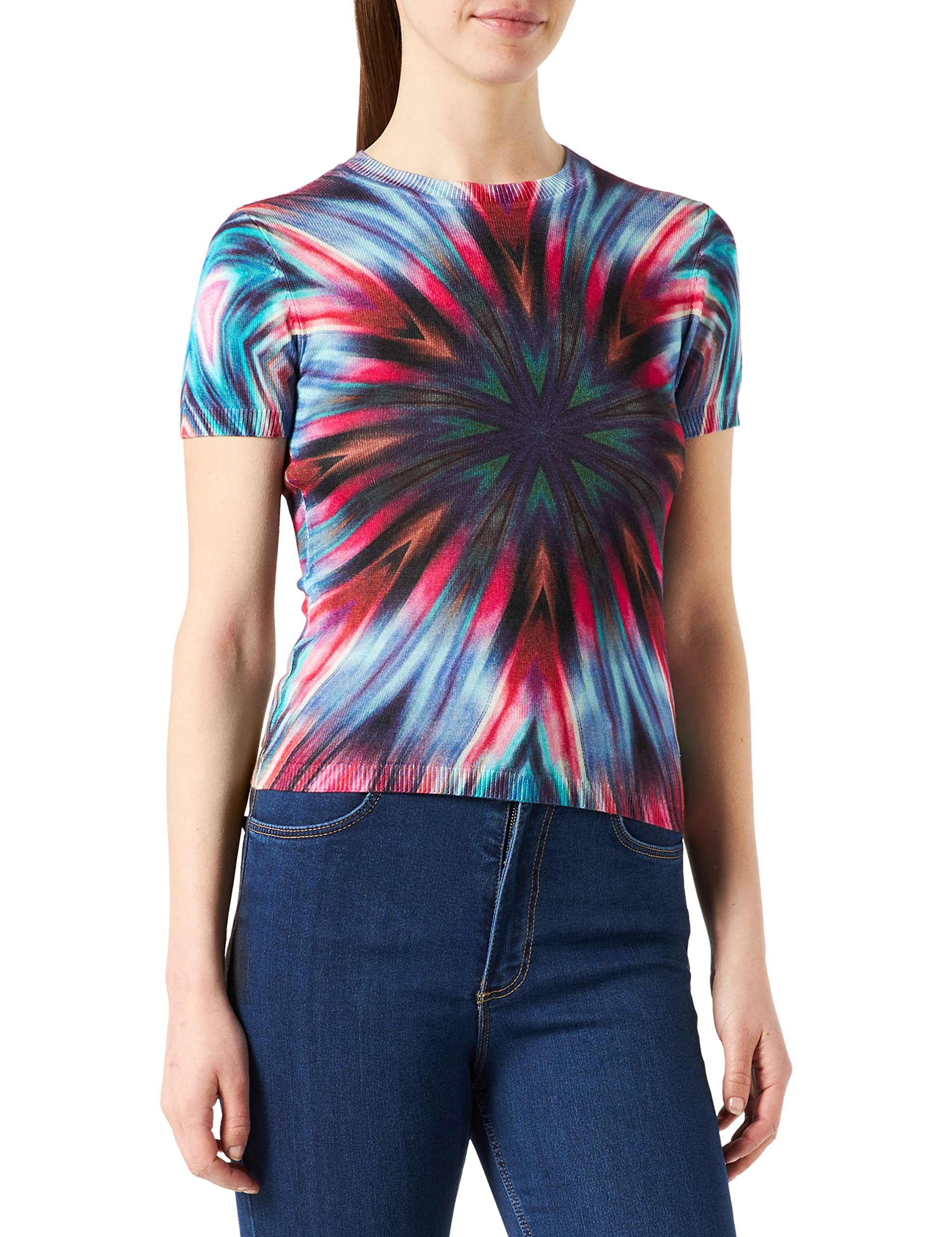 Desigual Women's Graphic Print Short Sleeve T-Shirt - Comfortable Cotton Casual Tee for Everyday Wear | Perfect for Outfits, Street Style & Summer Fashion
