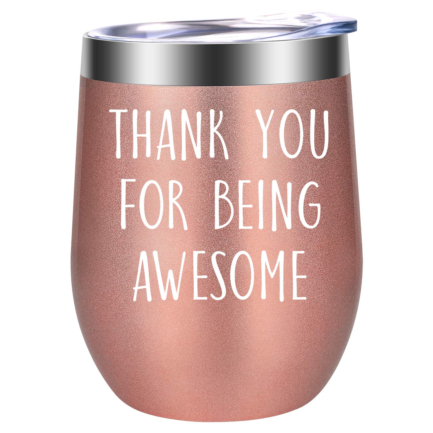 Thank You Gifts for Women - Coworker, Boss, Employee & Teacher Appreciation Gifts - Funny Christmas & Birthday Presents for Women, Coworkers & Friends - LEADO 'Thank You for Being Awesome' Wine Tumbler - Perfect for Office Celebrations, Holiday Parties & Daily Use