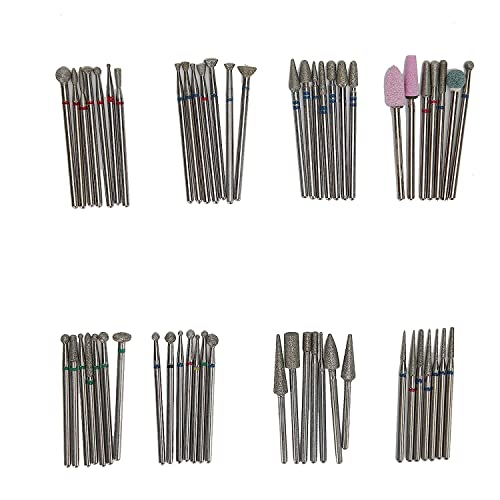 56Pcs Professional Nail Drill Bits Set - Diamond Coated Nail Polishing Heads for Acrylic & Gel Nails - Durable & Wear-resistant Manicure Tools for Home & Salon Use - Perfect for Nail Art, Extension, and Pedicure Care