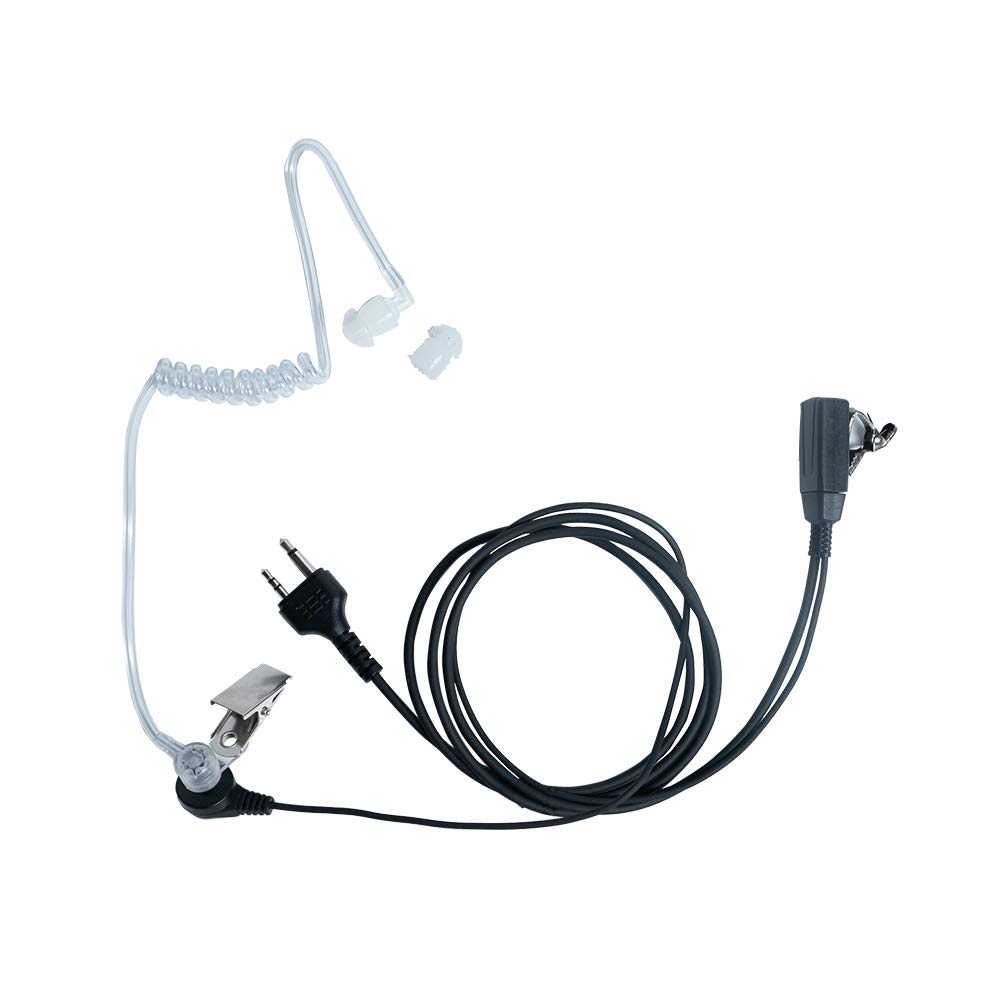 10 Pack Covert Acoustic Tube Walkie Talkie Earpiece Headset with Microphone & PTT Button - Compatible with Midland GXT1000VP4, LXT500VP3, GXT1050VP4, GXT1000XB Radios | Ideal for Security, Construction & Outdoor Activities