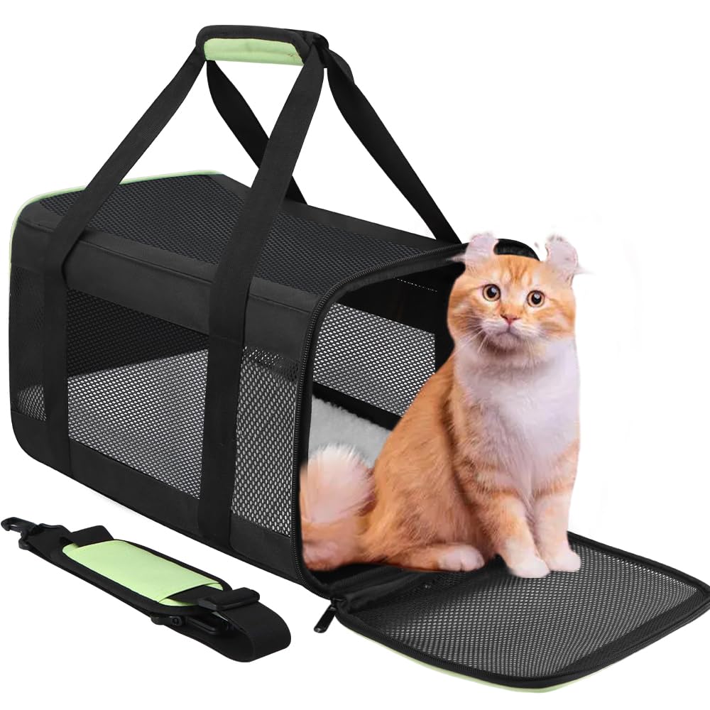 Airline Approved Soft-Sided Cat & Dog Carrier for Small to Medium Pets up to 25 lbs - Collapsible Travel Pet Carrier for Cats, Puppies & Small Dogs | Perfect for Air Travel, Vet Visits & Road Trips