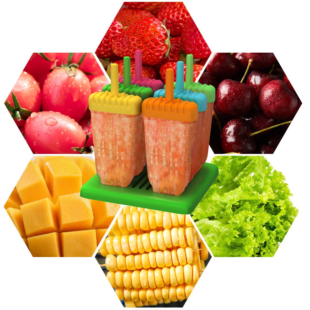 Best Reusable Popsicle Molds Set of 6 - DIY Ice Pop & Ice Cream Maker with Silicone Funnel & Cleaning Brush - Perfect for Summer Treats, Kids Snacks & Healthy Homemade Desserts