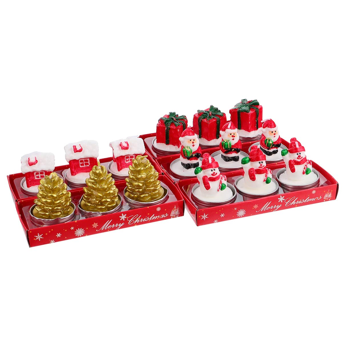 HEALLILY 15pcs Christmas Candles - White Wax Tealight Candles for Xmas Decorations, Holiday Parties, Romantic Proposals & Festive Home Decor