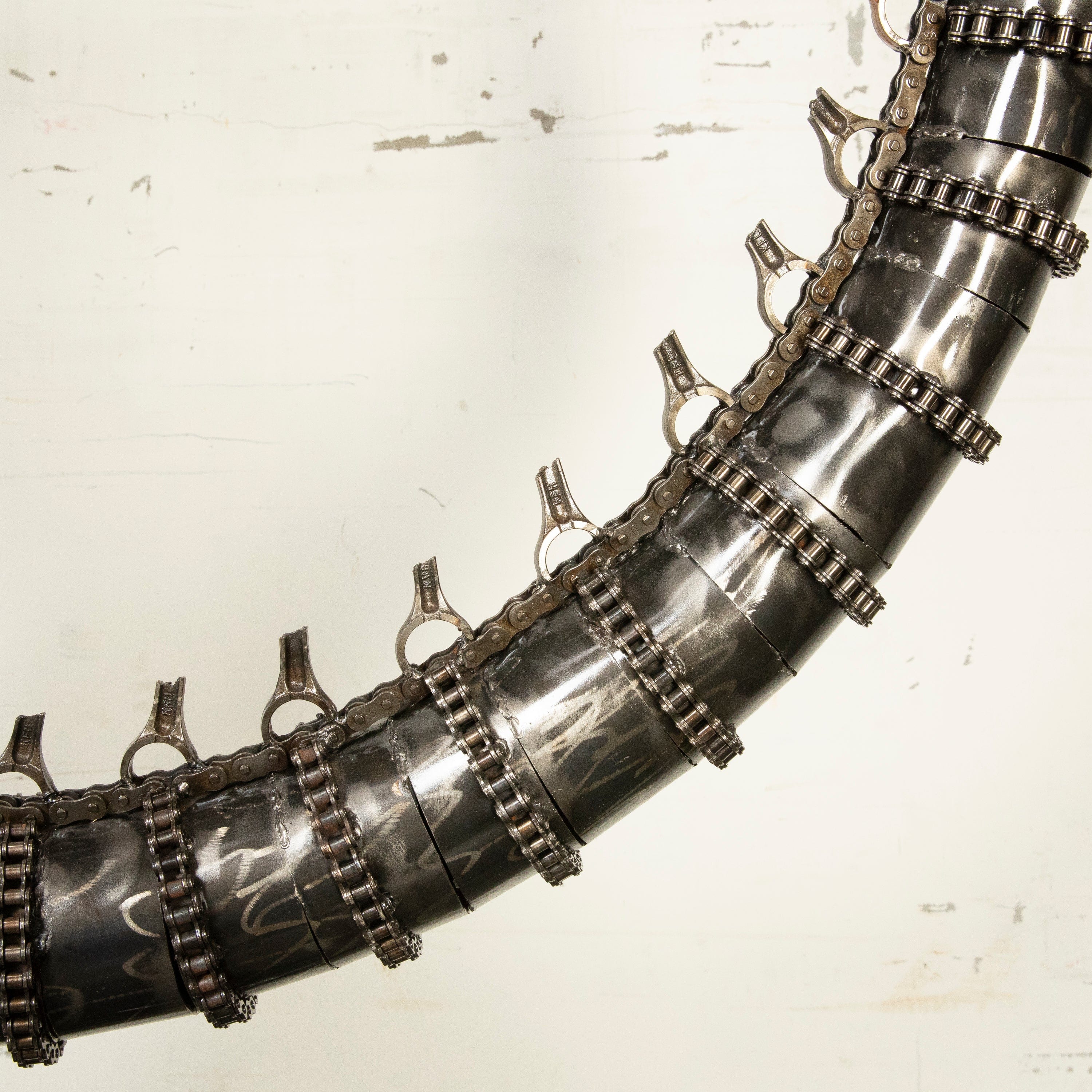 91 Alien Inspired Recycled Metal Wall Art Sculpture - Unique Sci-Fi Home Decor for Living Room, Office & Outdoor Spaces