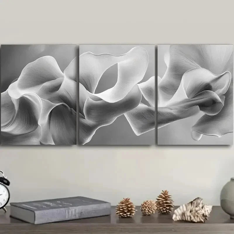 3-Piece Abstract Art Deco Metal Wall Art Set - Modern Classic Framed Prints Ready to Hang - Perfect for Living Room, Bedroom & Office Decor