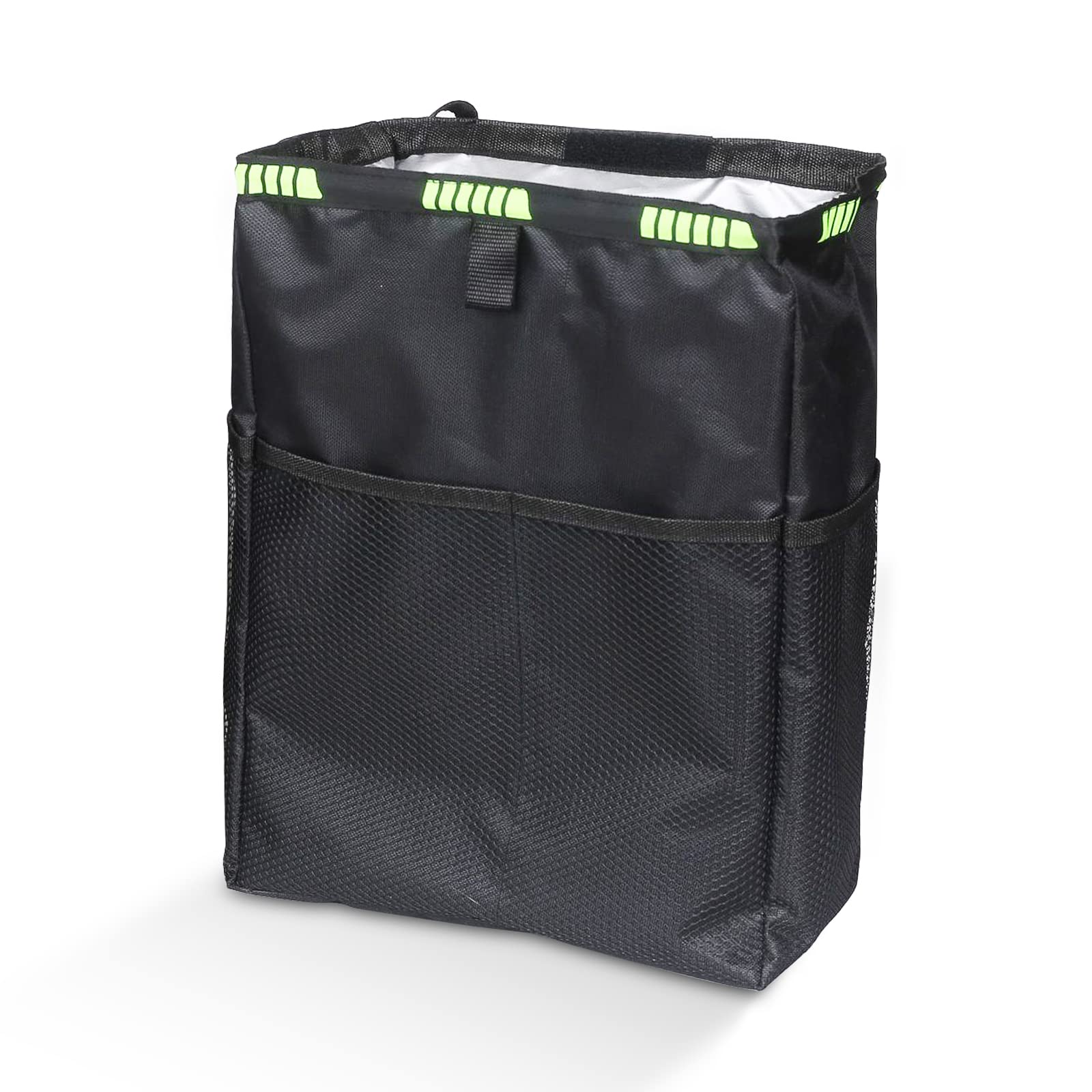 Car Trash Can with Leakproof Lining - 3.5 Gallon Hanging Car Trash Bag Organizer | Adjustable Straps & Spring Frame Closure for Car Interior Storage | Perfect for Road Trips, Commuting & Family Travel
