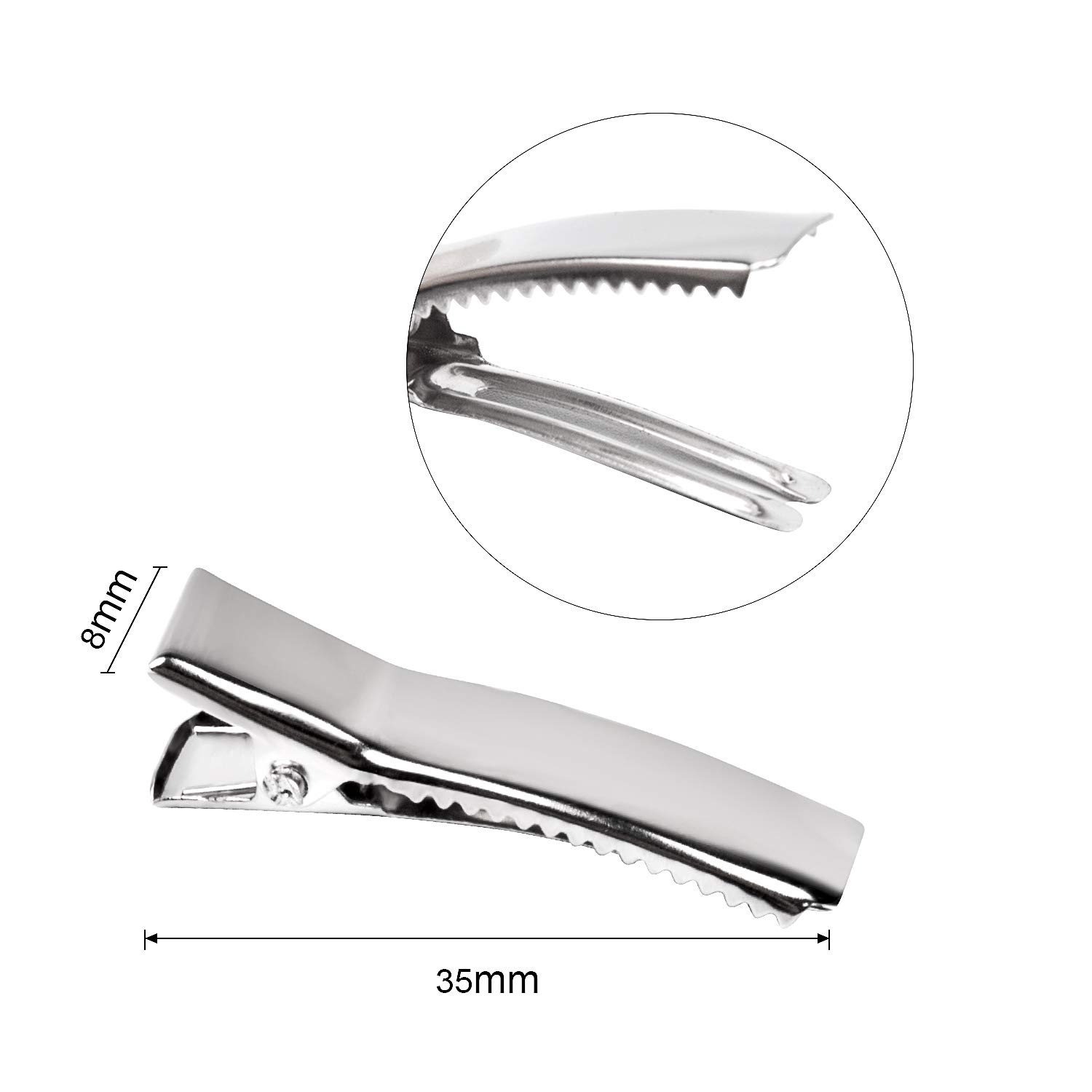 Jdesun 100-Piece Alligator Hair Clips - Single Prong Metal Hair Clips with Teeth for Women & Girls - DIY Hair Accessories for Styling, Sectioning, and Braiding - Perfect for Salons, Home Use, and Hair Extensions