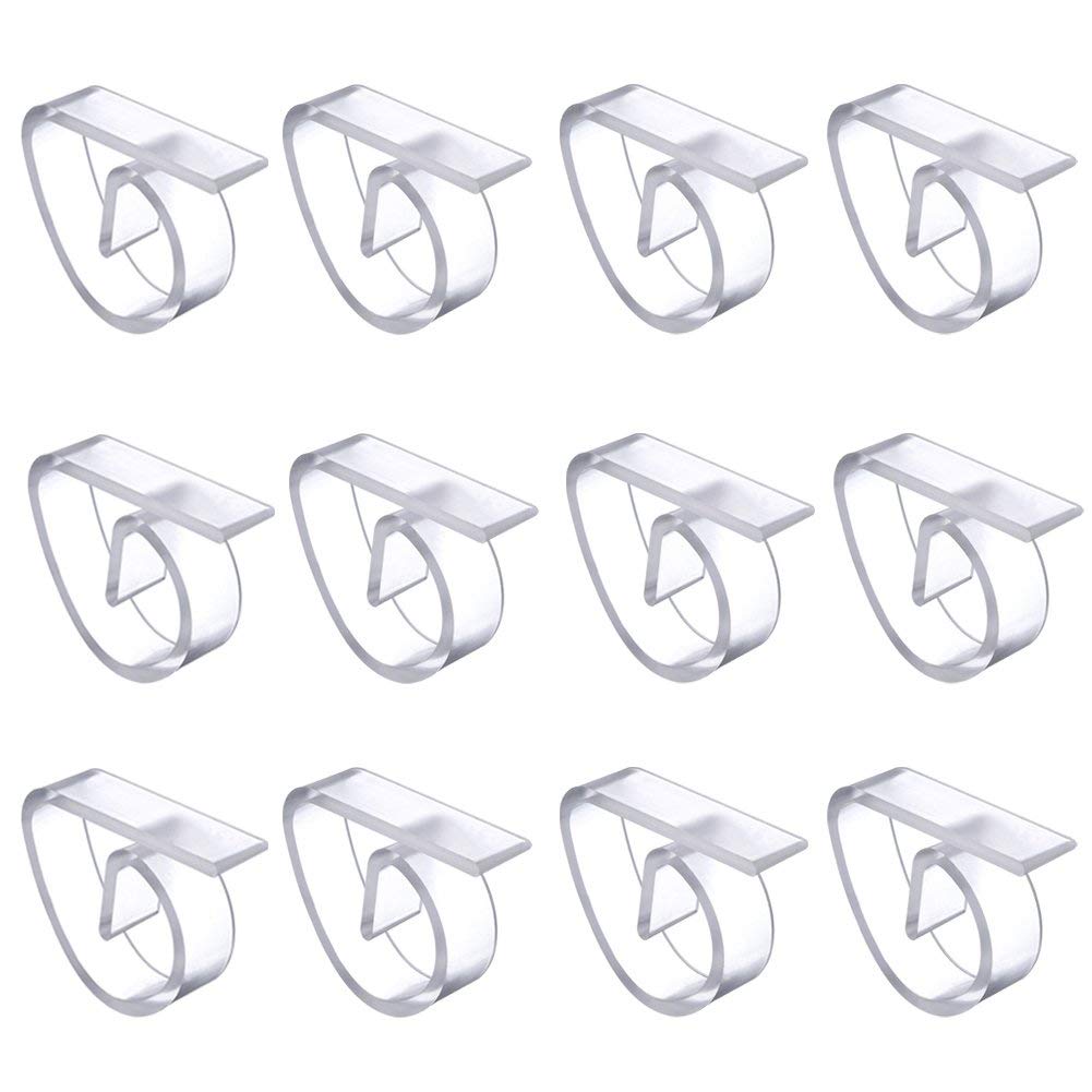 PULABO 12-Pack Reusable Plastic Tablecloth Clips - Simple & Sophisticated Design, Fine Craftsmanship Table Cover Clamps for Securing Tablecloths - Perfect for Parties, Weddings, Outdoor Dining and Home Decor