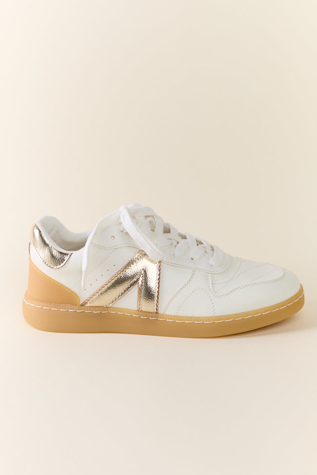 Vesta Metallic Gold Sneakers for Women - Fashionable Comfortable Athletic Shoes for Running, Walking & Casual Wear - Trendy Gym Workout Shoes with Lightweight Cushioning