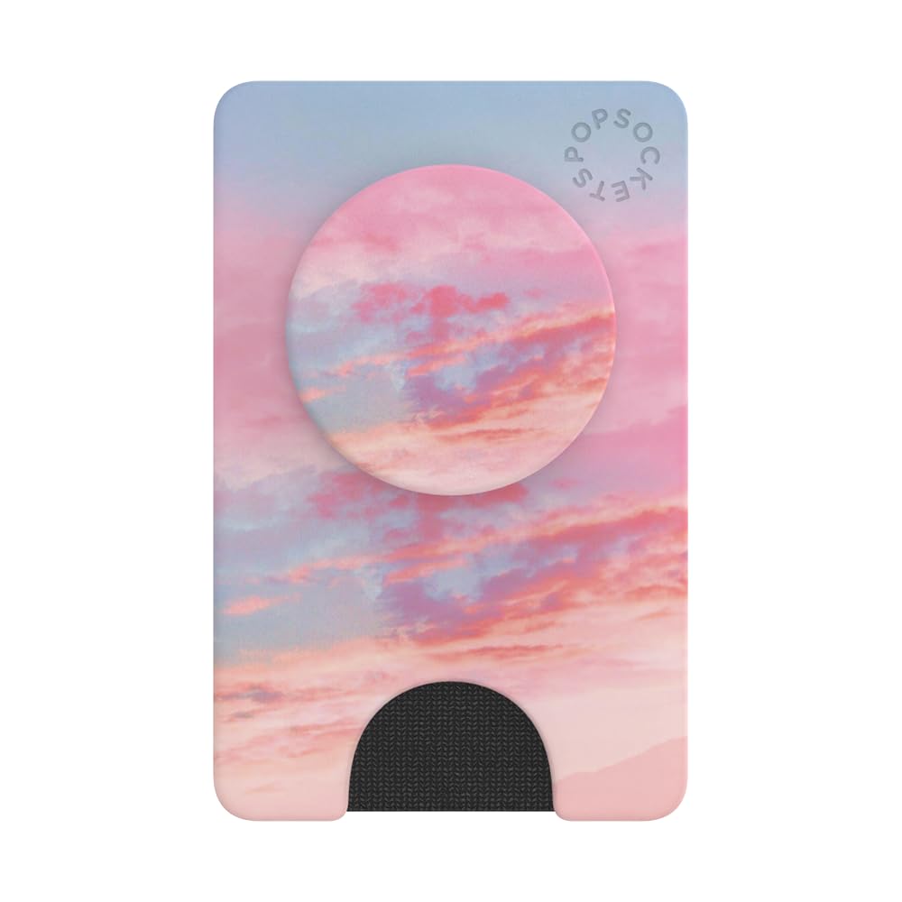 PopSockets Expanding Phone Grip & Wallet with Card Holder - Pink Clouds Design for Secure Phone Handling & Easy Card Access (Perfect for Travel, Shopping & Everyday Use)