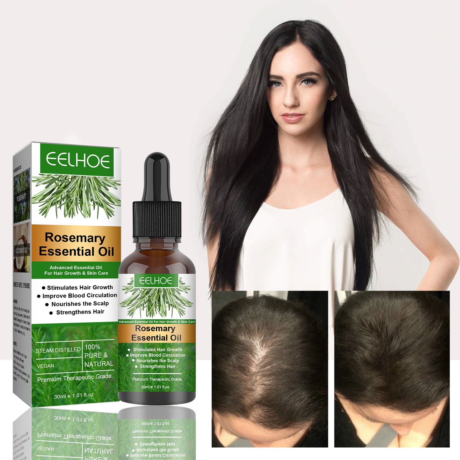 Rosemary Anti-Breakage Nourishing Hair Oil for Dry Damaged Hair - Promotes Hair Growth & Scalp Health - Perfect for Daily Hair Care & Styling