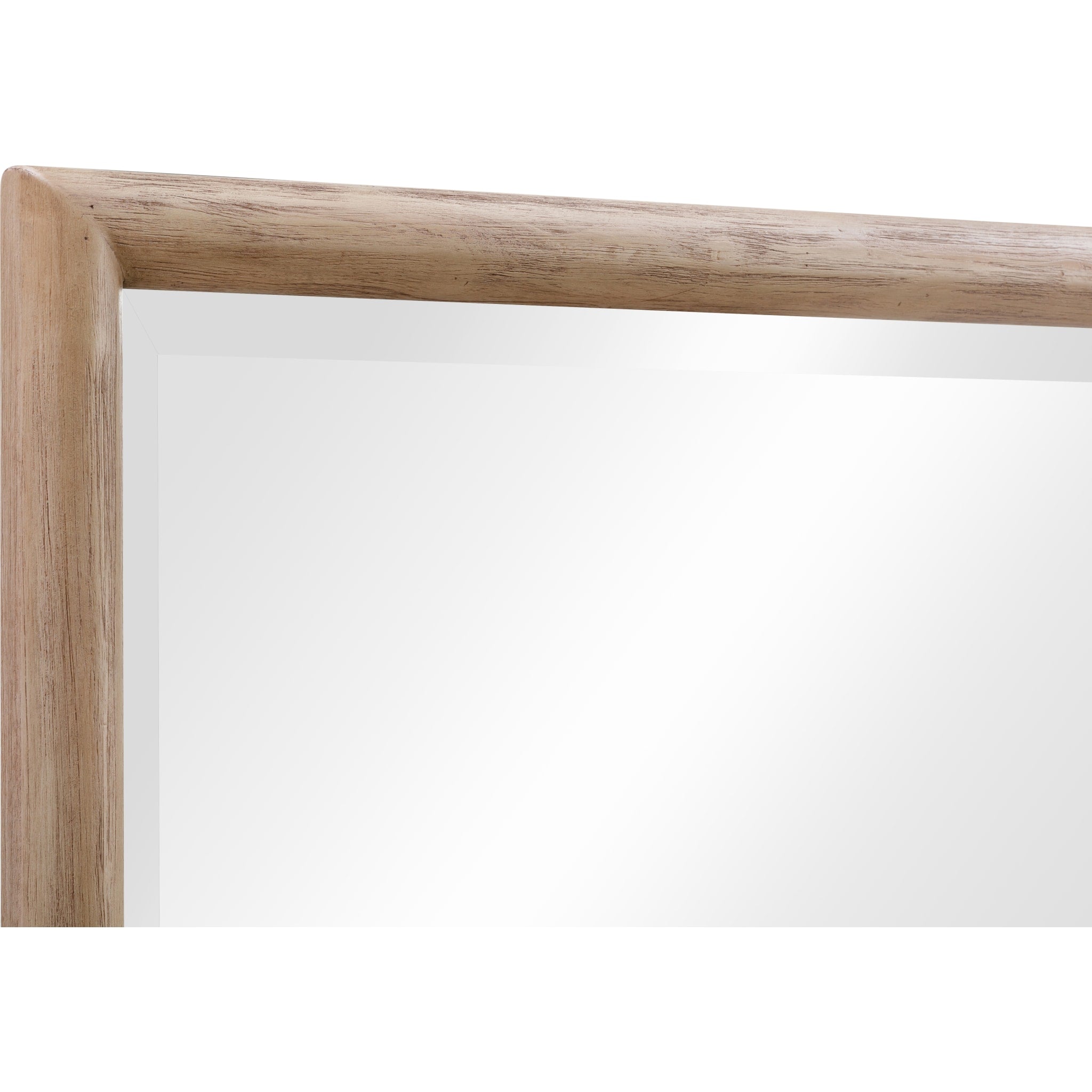 Dorsey Solid Wood and Glass Mirror in Granola - Elegant Wall Mirror for Bedroom, Bathroom, Living Room & Entryway Decor