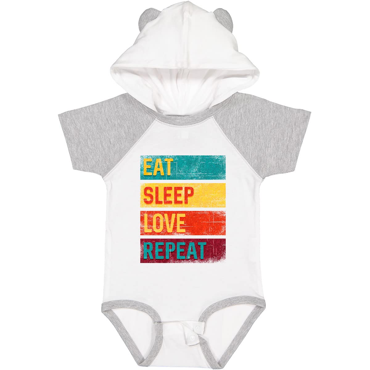 Inktastic Eat Sleep Love Repeat Baby Bodysuit - Soft Cotton Cute Onesie for Newborns & Infants - Perfect for Playtime, Photo Shoots & Everyday Wear