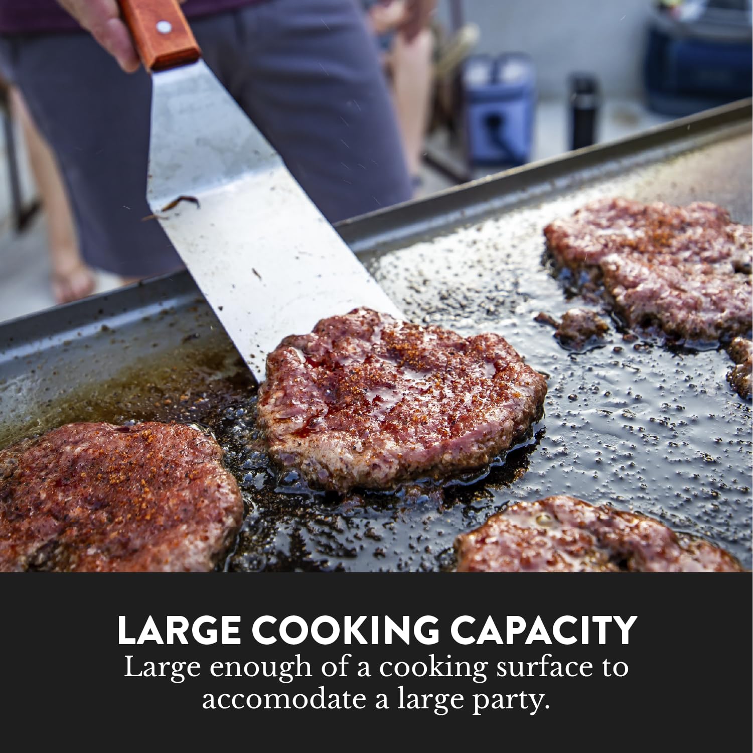 Gas One 4-Burner Flat Top Propane Grill with Outdoor Cart - Stainless Steel Auto-Ignition Camping Griddle for Easy Cleaning - Perfect for Backyard BBQs, Tailgating & Outdoor Cooking