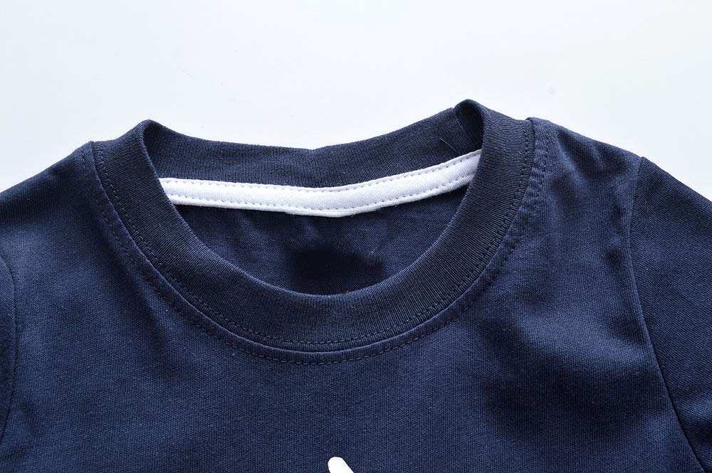 Fire Truck Shirts for Kids & Toddler Boys - Navy Blue Long Sleeve T-Shirt | Fun Playwear for Preschool & Birthday Parties