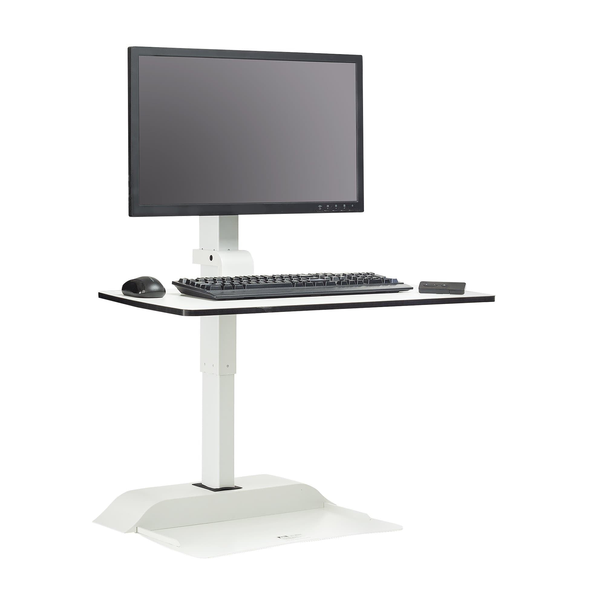 Safco Soar Electric Adjustable Single Monitor Arm - Ergonomic Sit Stand Desk Mount for Home & Office Workspace (Model 2192) | Perfect for Computer Monitors, Laptops & Workstations