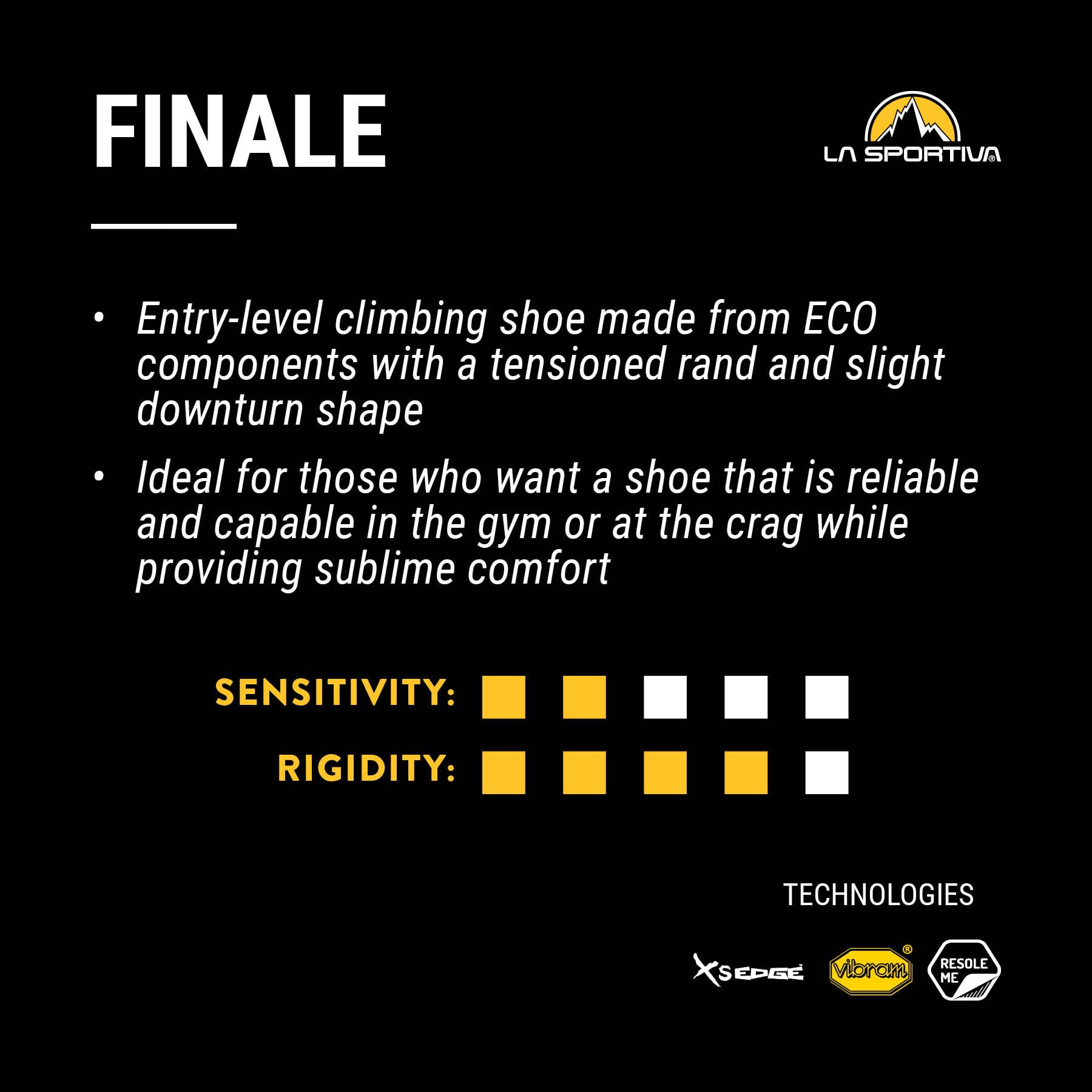 La Sportiva Men's Finale Rock Climbing Shoes - Lightweight & Durable for Indoor/Outdoor Climbing, Bouldering & Training