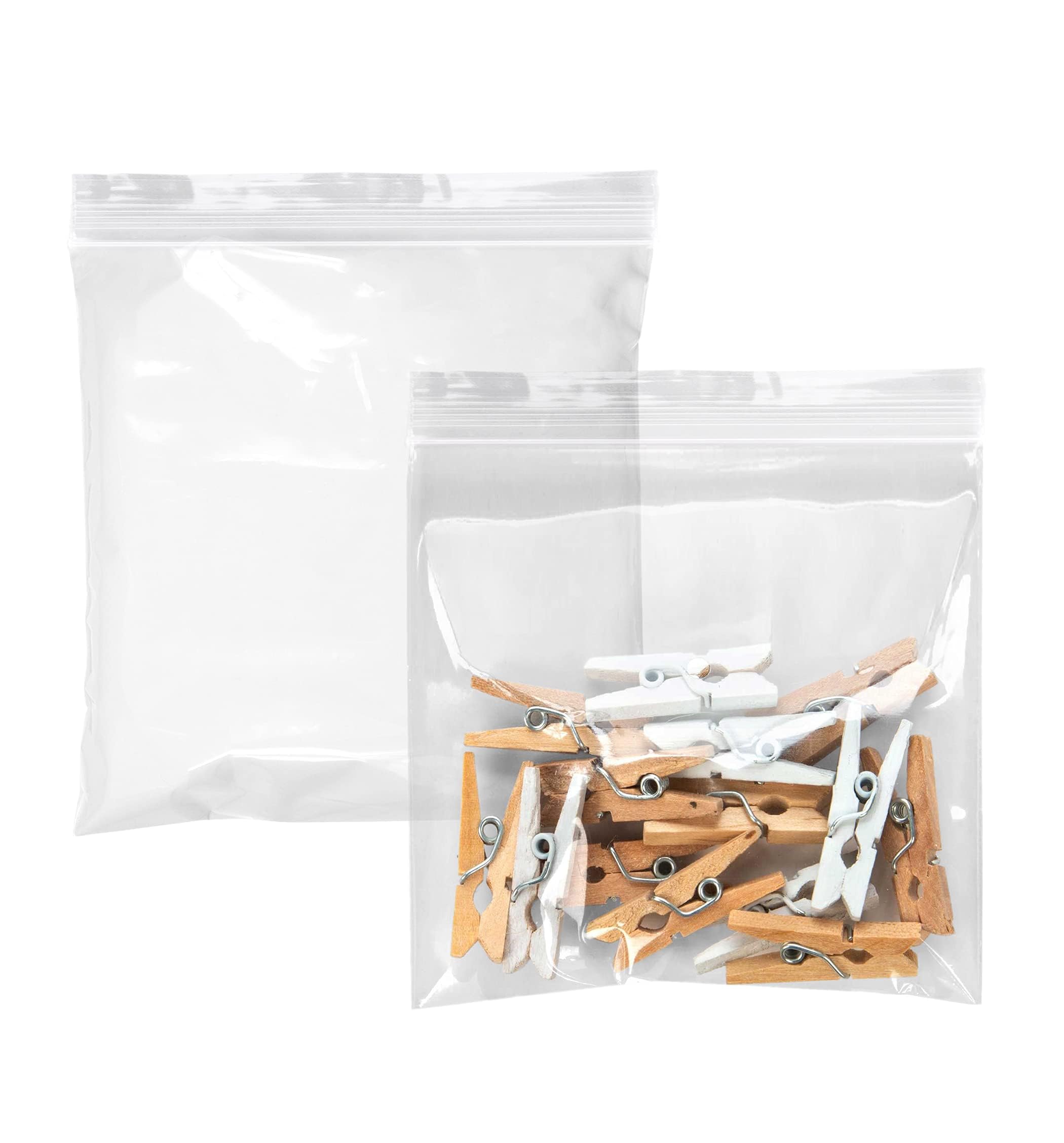 1000 Pack 8x8 Inch Clear Reclosable Plastic Zipper Bags - 2 Mil Thick Waterproof Resealable Poly Bags for Storage, Organizing Jewelry, Pills, Weed, Samples & Small Items - Perfect for Home, Office & Travel Use