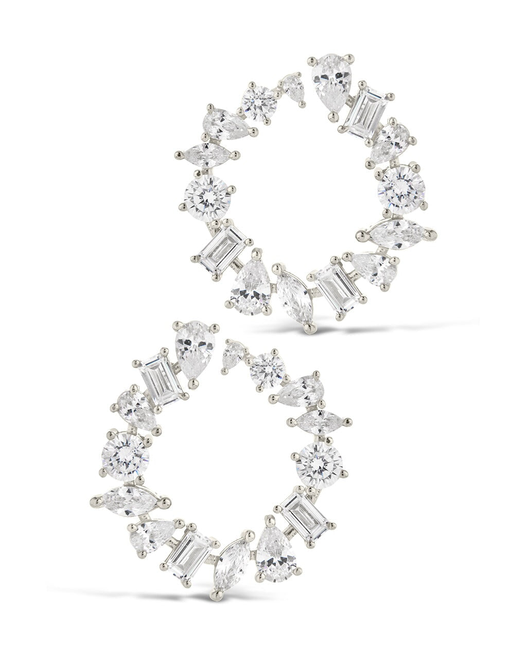 Shania CZ Circle Stud Earrings for Women - Sparkling Cubic Zirconia Silver Hoop Earrings - Perfect for Parties, Weddings & Everyday Wear