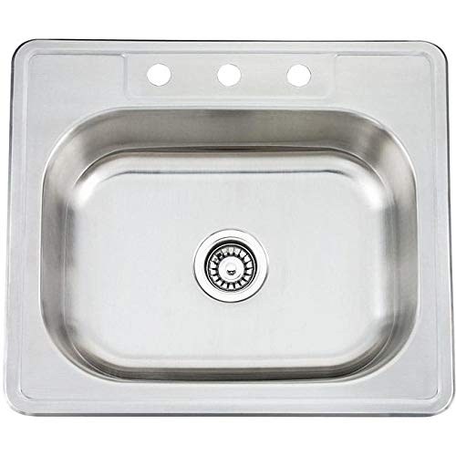 Premium Stainless Steel Top Mount Single Bowl Kitchen Sink - Durable & Rust-Resistant for Modern Homes - Perfect for Cooking, Washing Dishes & Food Prep