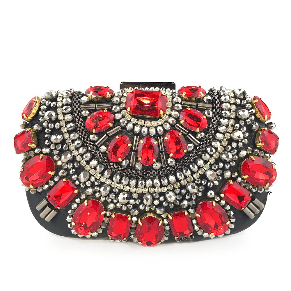 JIAJIA 4050 Women's Rhinestone Sparkly Evening Clutch Purse - Elegant Wedding Handbag for Parties, Prom & Special Occasions