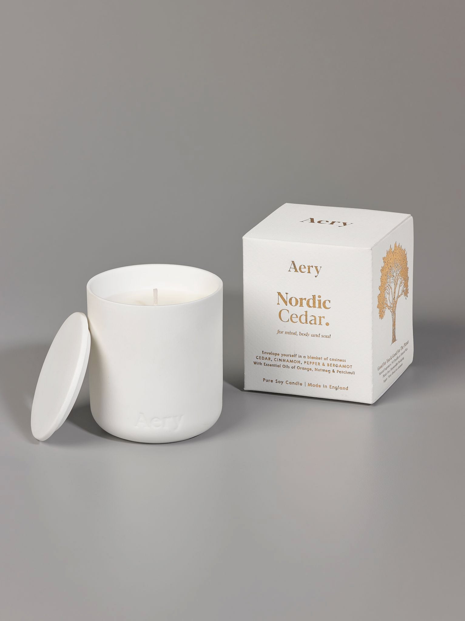 Aery Fernweh Collection Scented Candle - Nordic Cedar Fragrance for Home, Spa & Relaxation - Aromatherapy Soy Wax Candle for Cozy Evenings & Meditation