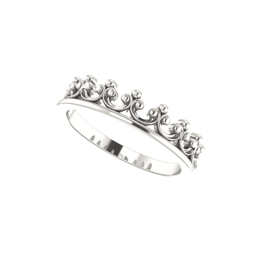 Bonyak Sterling Silver Stackable Crown Ring for Women - Size 7, Elegant Stackable Ring for Everyday Wear, Gift for Her, Wedding, Anniversary, or Special Occasions