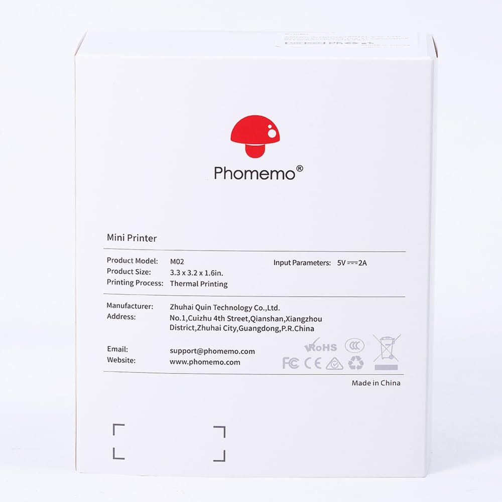 Phomemo M02 Mini Thermal Sticker Printer - Wireless Bluetooth Instant Photo Printer for Smartphones & Tablets | Portable Picture Maker for DIY Crafts, Scrapbooking & Small Business Labeling (Pink)