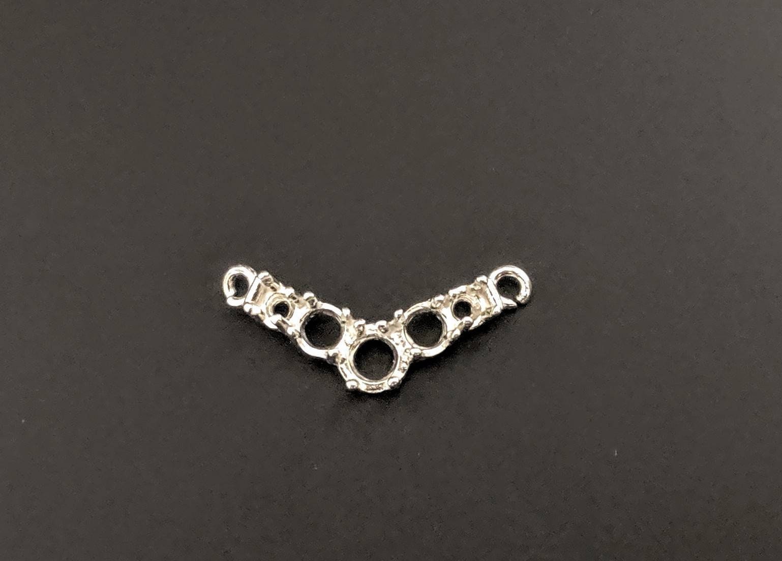 Solid Sterling Silver or 14K Gold Classic V-Shaped Pendant Setting with Open Rings - Handcrafted in USA | Perfect for Necklaces, Jewelry Making & Gift Giving